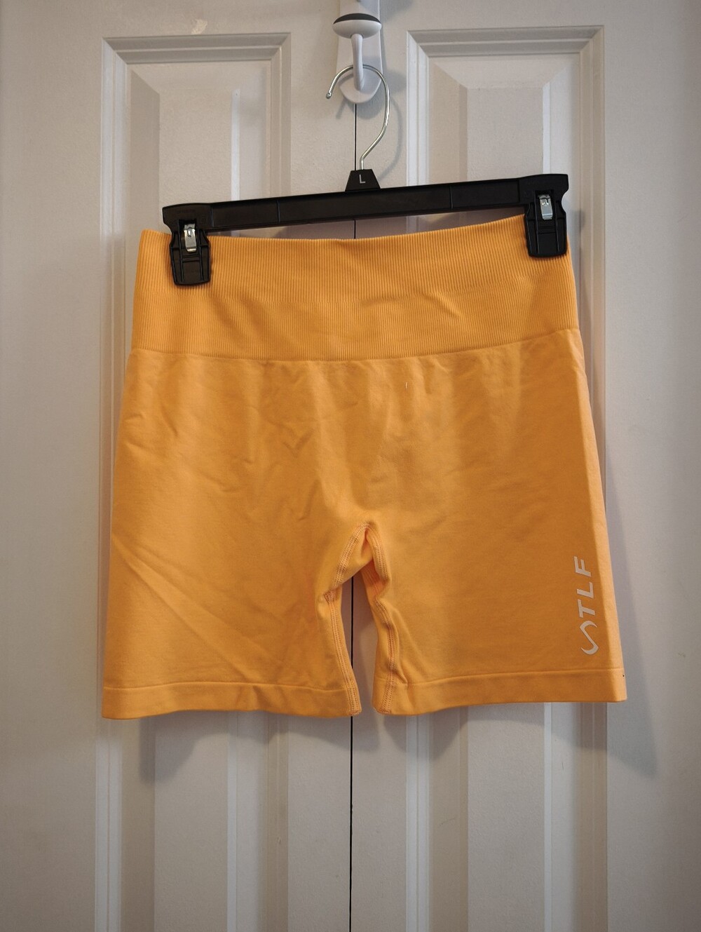 NWOT TLF Women’s High-Rise Shorts in Orange With Scrunch